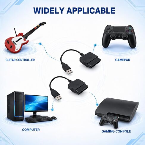 PS2 Controller to USB Adapter, PS1/PS2 Wired Controller Converter in Saudi Arabia