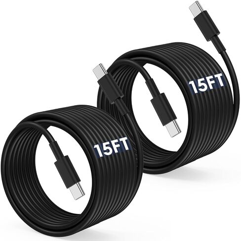 Long USB C to USB C Cable 15FT for iPhone 17 16 15 Pro Max,60W Fast Charging Type C to Type C Charger Cord for iPhone 17 16 15/16 15 Plus/17 Air/17 16 15 Pro, iPad Pro/Air,MacBook,Galaxy S25-Pink in Saudi Arabia