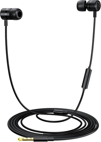 MORMOQUE EP-06 Wired Earbuds in-Ear Earphones,Build-in Microphone Noise Isolating Headphones,3.5mm Jack 4.9ft Long Cord Ear Buds,HD Bass Audio,with 6 Ear Tips,for Smartphones/Laptop/Computer Etc-Black in Kuwait