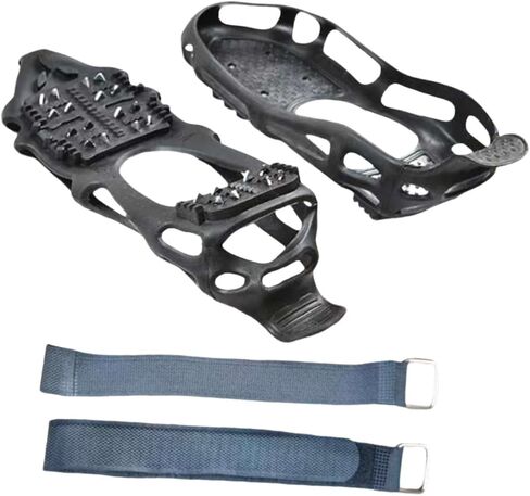 Ice Cleats Crampons with Straps - Wear Resistant Traction Cleats for Shoes & Boots for Running, Hiking, Climbing- Small in Saudi Arabia
