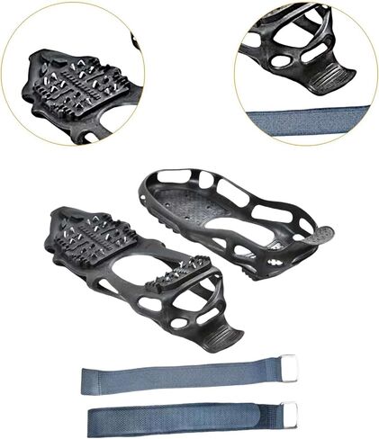 Ice Cleats Crampons with Straps - Wear Resistant Traction Cleats for Shoes & Boots for Running, Hiking, Climbing in Saudi Arabia