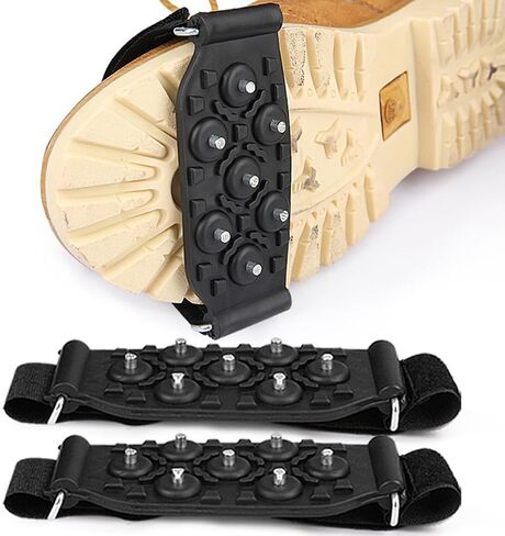 Baluue Adjustable 7-Spike Ice Crampons Traction Cleats for Shoes, Non-Slip Snow Grippers with Sturdy Black Rubber, Portable Anti-Slip Shoe Covers for Hiking, Mountaineering, and Outdoor in Saudi Arabia