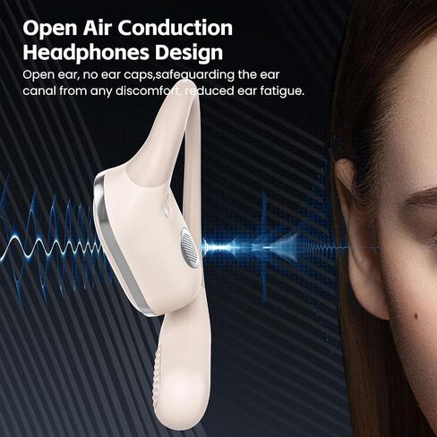 Open Ear Wireless Earbuds, ENC Noise Cancelling Stereo Earphones for Travel White Beiyon in Saudi Arabia