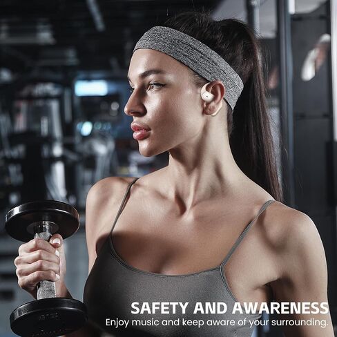 Open Ear Wireless Earbuds, ENC Noise Cancelling Stereo Earphones for Travel White Beiyon in Saudi Arabia