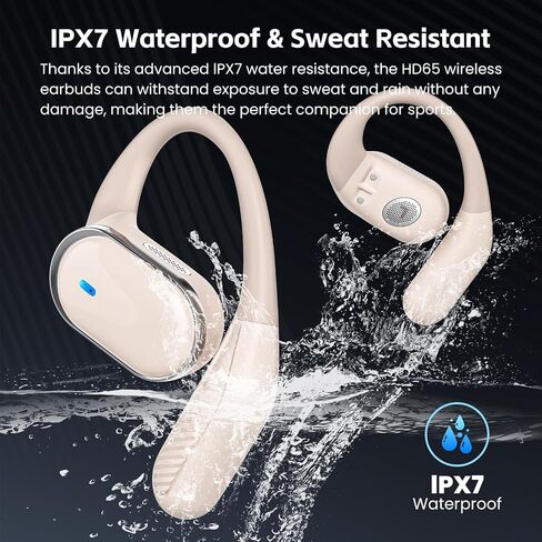 Open Ear Wireless Earbuds, ENC Noise Cancelling Stereo Earphones for Travel White Beiyon in Saudi Arabia
