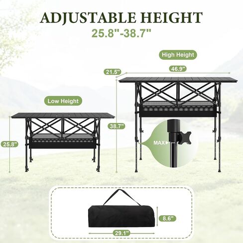 TrippleChain 4FT Folding Roll up Camping Table in Saudi Arabia