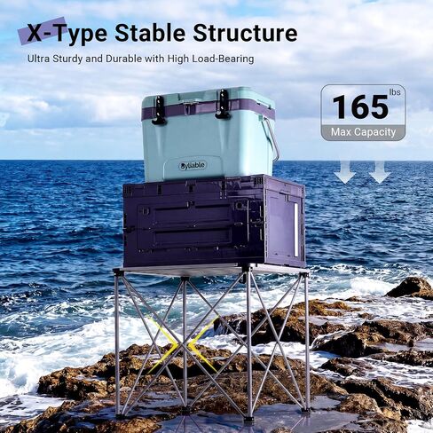 Byliable Camping Square Folding Table, Portable Aluminum Table, Titanium in Saudi Arabia