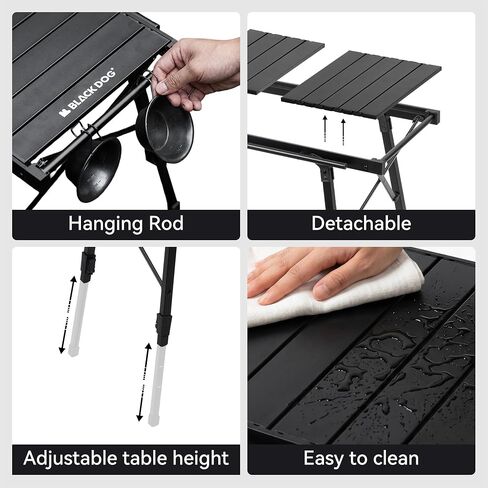 BLACKDOG Folding Camping Table, Portable IGT Table with Adjustable Height in Saudi Arabia