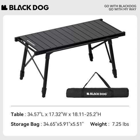 BLACKDOG Folding Camping Table, Portable IGT Table with Adjustable Height in Saudi Arabia