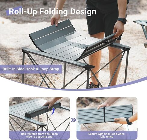 Byliable Camping Square Folding Table, Portable Aluminum Table, Titanium in Saudi Arabia