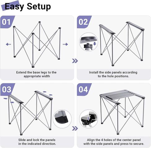 Byliable Camping Square Folding Table, Portable Aluminum Table, Titanium in Saudi Arabia
