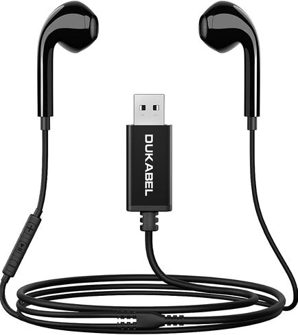 DUKABEL USB Wired Earbuds, PC Headphone with Mic for PC/ PS4/ PS5-6Feet in Saudi Arabia
