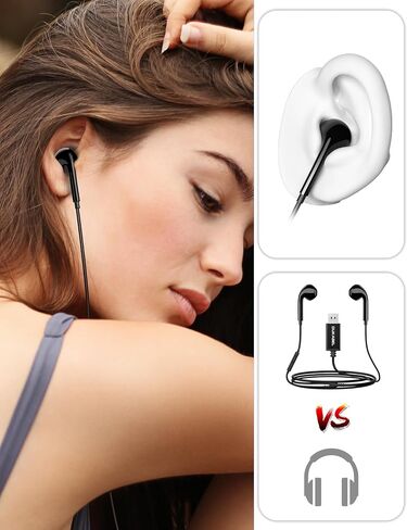 DUKABEL USB Wired Earbuds, PC Headphone with Mic for PC/ PS4/ PS5-6Feet in Saudi Arabia