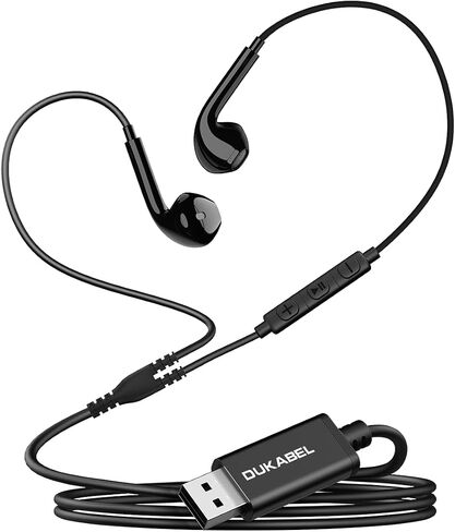 DUKABEL USB Wired Earbuds, PC Headphone with Mic for PC/ PS4/ PS5-6Feet in Saudi Arabia