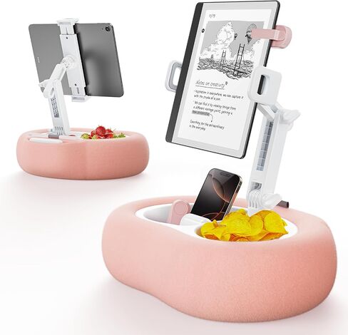 TAZENI Kindle Tablet Pillow Stand Accessories for Bed Reading, with 3 Trays in Kuwait