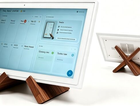Solid Wood Calendar Stand for 15-21.5inch, Compatible For Skylight Calendar 1&2, and other brands under 21.5 inches in size,Supports Horizontal or Vertical Display. (dark wood grain, 15-21.5inch) in Kuwait