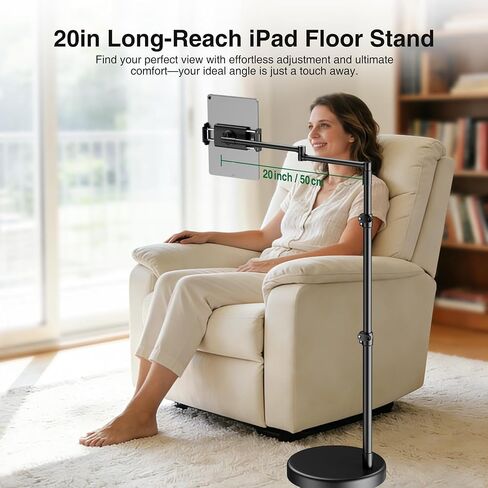 elitehood iPad Holder for Bed, Tablet Floor Stand with Weighted Base in Kuwait