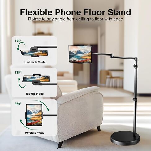 elitehood iPad Holder for Bed, Tablet Floor Stand with Weighted Base in Kuwait