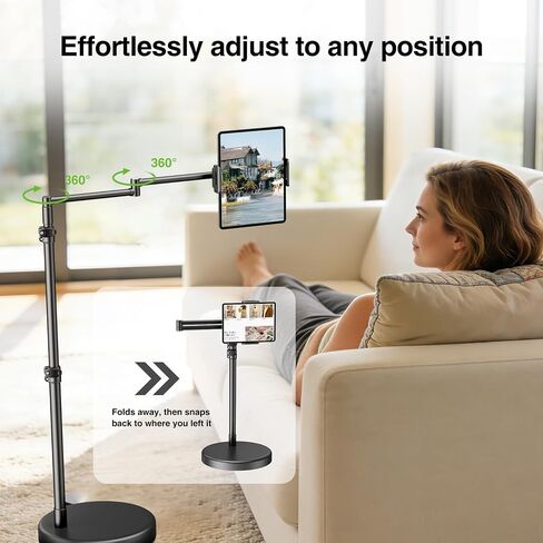 elitehood iPad Holder for Bed, Tablet Floor Stand with Weighted Base in Kuwait