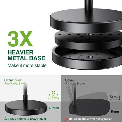 elitehood iPad Holder for Bed, Tablet Floor Stand with Weighted Base in Kuwait