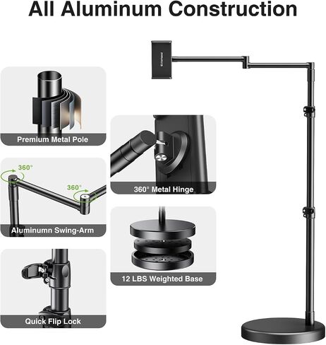 elitehood iPad Holder for Bed, Tablet Floor Stand with Weighted Base in Kuwait