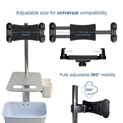 Premium Medical Cart for Handheld Ultrasound, Universal Tablet & iPad Mount, 360° Lockable Wheels, Probe & Gel Bottle Holders in Kuwait