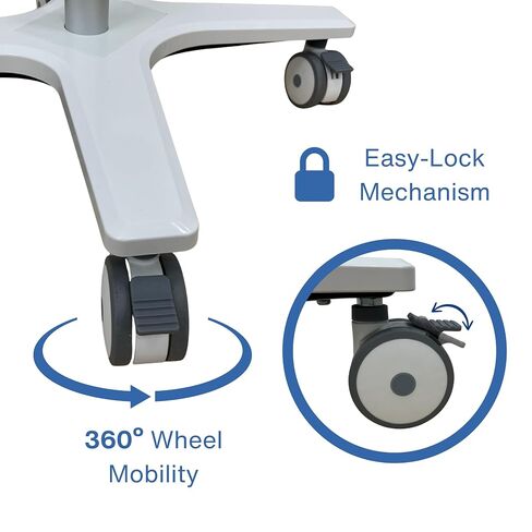 Premium Medical Cart for Handheld Ultrasound, Universal Tablet & iPad Mount, 360° Lockable Wheels, Probe & Gel Bottle Holders in Kuwait