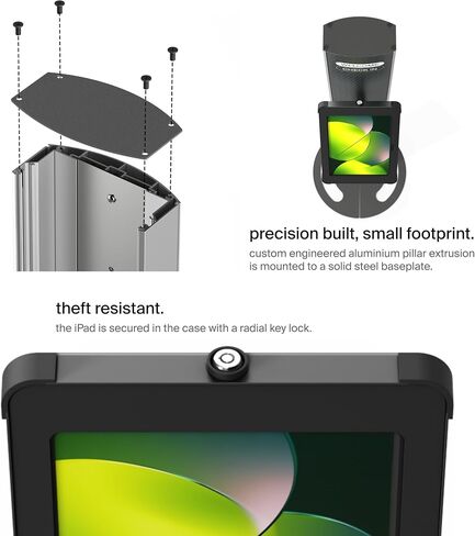 SPROCKET Premium Kiosk Stand T Print B15 - Most Advanced & Key-Locked Secure Tablet Floor Stand with Label Printer, Adjustable Mount & Ergonomic Design, Compatible with Apple iPad in Kuwait
