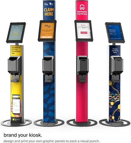SPROCKET Premium Kiosk Stand T Print B15 - Most Advanced & Key-Locked Secure Tablet Floor Stand with Label Printer, Adjustable Mount & Ergonomic Design, Compatible with Apple iPad in Kuwait