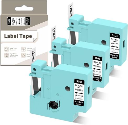 LM1600 D1600 Label Maker Tapes Refills Black on White, 1/2 Inch in Kuwait