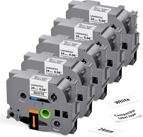 شريط لاصق المملكة المتحدة TZe-241 TZ TZe 3/4 بوصة 18 مم 0.7 بوصة شريط أبيض مصفح in Kuwait