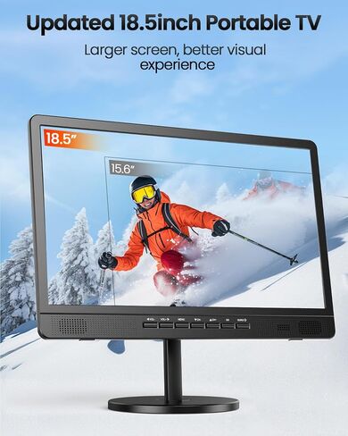 Desobry 18.5" Portable TV with Antenna, 6500mAh Built-in Power Operated TV in Saudi Arabia