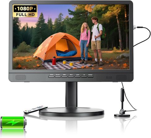 Desobry 18.5" Portable TV with Antenna, 6500mAh Built-in Power Operated TV in Saudi Arabia
