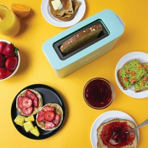 MyMini Single Toaster, Aqua, extra-wide slot for toasting thick slices of bread, English muffin, and bagels in Saudi Arabia