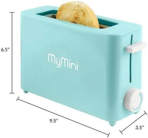 MyMini Single Toaster, Aqua, extra-wide slot for toasting thick slices of bread, English muffin, and bagels in Saudi Arabia