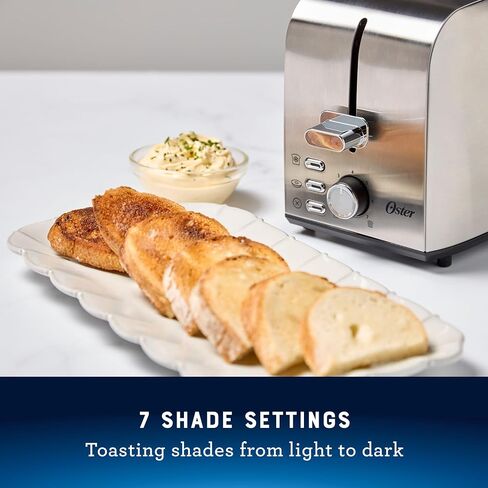 Oster 2-Slice Toaster, Extra Wide Slots, 7 Shade Settings, Stainless Steel in Saudi Arabia