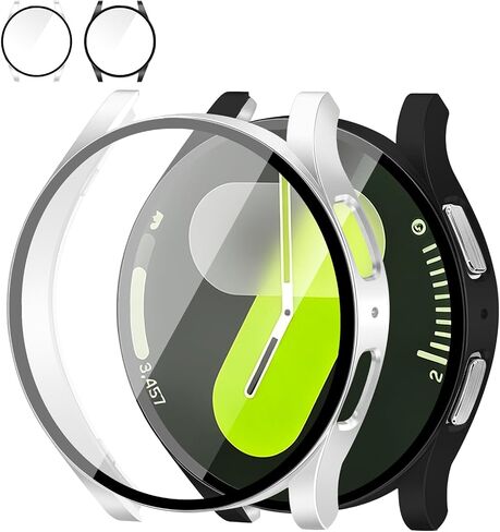JR.DM 44mm Screen Protector Case Cover for Samsung Galaxy Watch 9/8, Black in Saudi Arabia