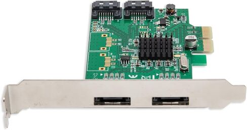 IO Crest SI-PEX40058 2 Port SATA III 2 Port eSATA III PCIe 2.0 x2 HyperDuo Controller Card Green in Saudi Arabia