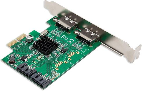 IO Crest SI-PEX40058 2 Port SATA III 2 Port eSATA III PCIe 2.0 x2 HyperDuo Controller Card Green in Saudi Arabia