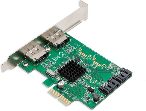 IO Crest SI-PEX40058 2 Port SATA III 2 Port eSATA III PCIe 2.0 x2 HyperDuo Controller Card Green in Saudi Arabia