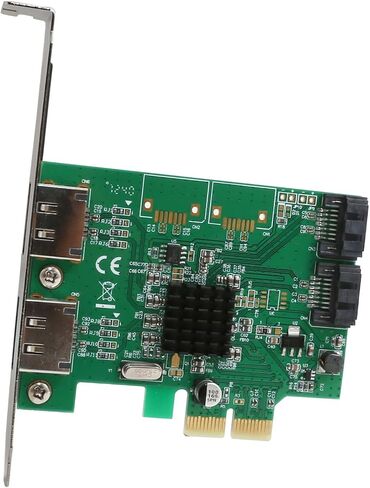 IO Crest SI-PEX40058 2 Port SATA III 2 Port eSATA III PCIe 2.0 x2 HyperDuo Controller Card Green in Saudi Arabia