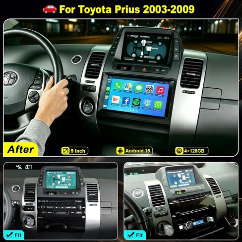 8Core Car Radio for Toyota Prius 2003-2009 4G+128G Android Stereo Upgrade in Saudi Arabia