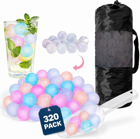 320 Pack Reusable Ice Cubes with Scoop, Refreezable Plastic Ice Cubes in Saudi Arabia
