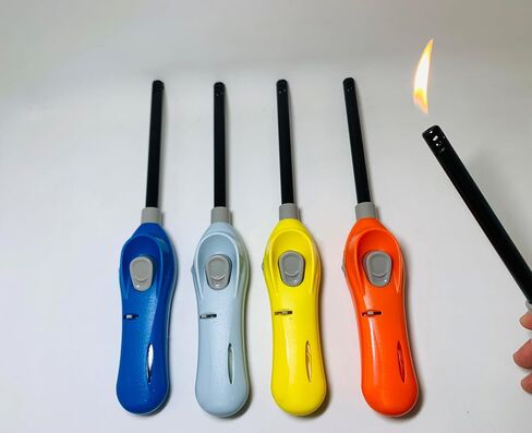 4 Packs Long Lighters, Soft Flame, Refillable Butane Lighter for Camping Fireplace Party BBQ Grill Grill Kitchen (NOT PREFILLED) in Saudi Arabia