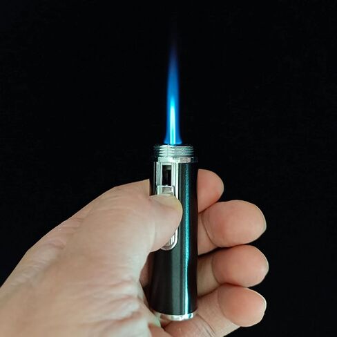 Torch Lighter,Long Lighters Refillable Butane Fuel Jet Flame Pen Torch Adjustable Windproof Lighters(Gas Not Included) (2 Pack Black) in Saudi Arabia