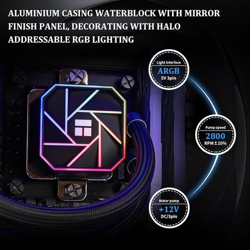 مبرد وحدة المعالجة المركزية السائل Thermalright TR Aqua Elite 240 V3، سرعة رأس مضخة AIO تصل إلى 2800 دورة في الدقيقة، TL-C12B-S V2×2 PWM Fans، لـ AMD/AM4/AM5، Intel LGA1150/1151/1200/1851/1700، مبرد وحدة المعالجة المركزية للكمبيوتر in Kuwait