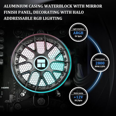 مبرد وحدة المعالجة المركزية Thermalright TR Aqua Elite 360 ​​V6 ARGB Black AIO CPU، مراوح تبريد ARGB PWM مع 2000 دورة في الدقيقة، لـ Intel Lga1150/1151/1155/1156/1200/1700/1851، AMD: AM4/AM5، حافظة مشعاع AIO مقاس 360 مم in Kuwait