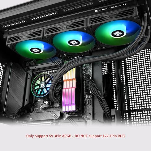 مبرد وحدة المعالجة المركزية Thermalright TR Aqua Elite 360 ​​V6 ARGB Black AIO CPU، مراوح تبريد ARGB PWM مع 2000 دورة في الدقيقة، لـ Intel Lga1150/1151/1155/1156/1200/1700/1851، AMD: AM4/AM5، حافظة مشعاع AIO مقاس 360 مم in Kuwait