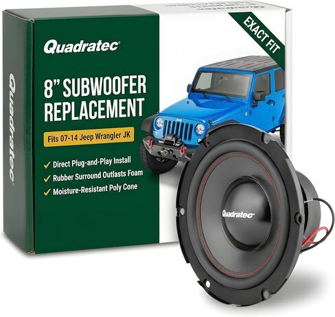 Quadratec 8" Factory Subwoofer Replacement - Fits Jeep Wrangler JK 2-Door 2007-2014 - Factory Subwoofer Replacement in Saudi Arabia