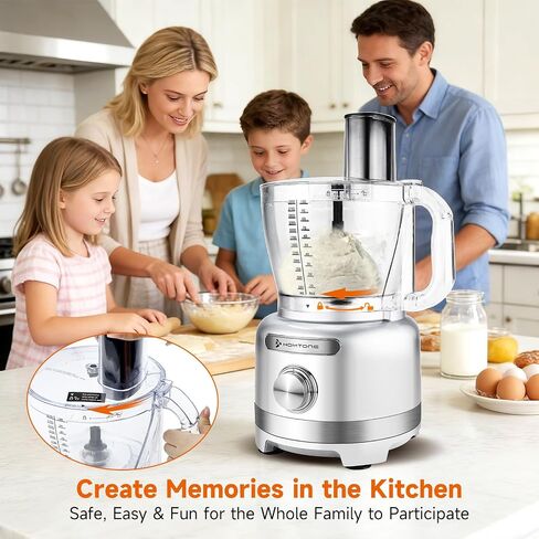 Homtone 16 Cup Food Processor Large 9-IN-1 Veggie Chopper for Dough, Fries in Kuwait